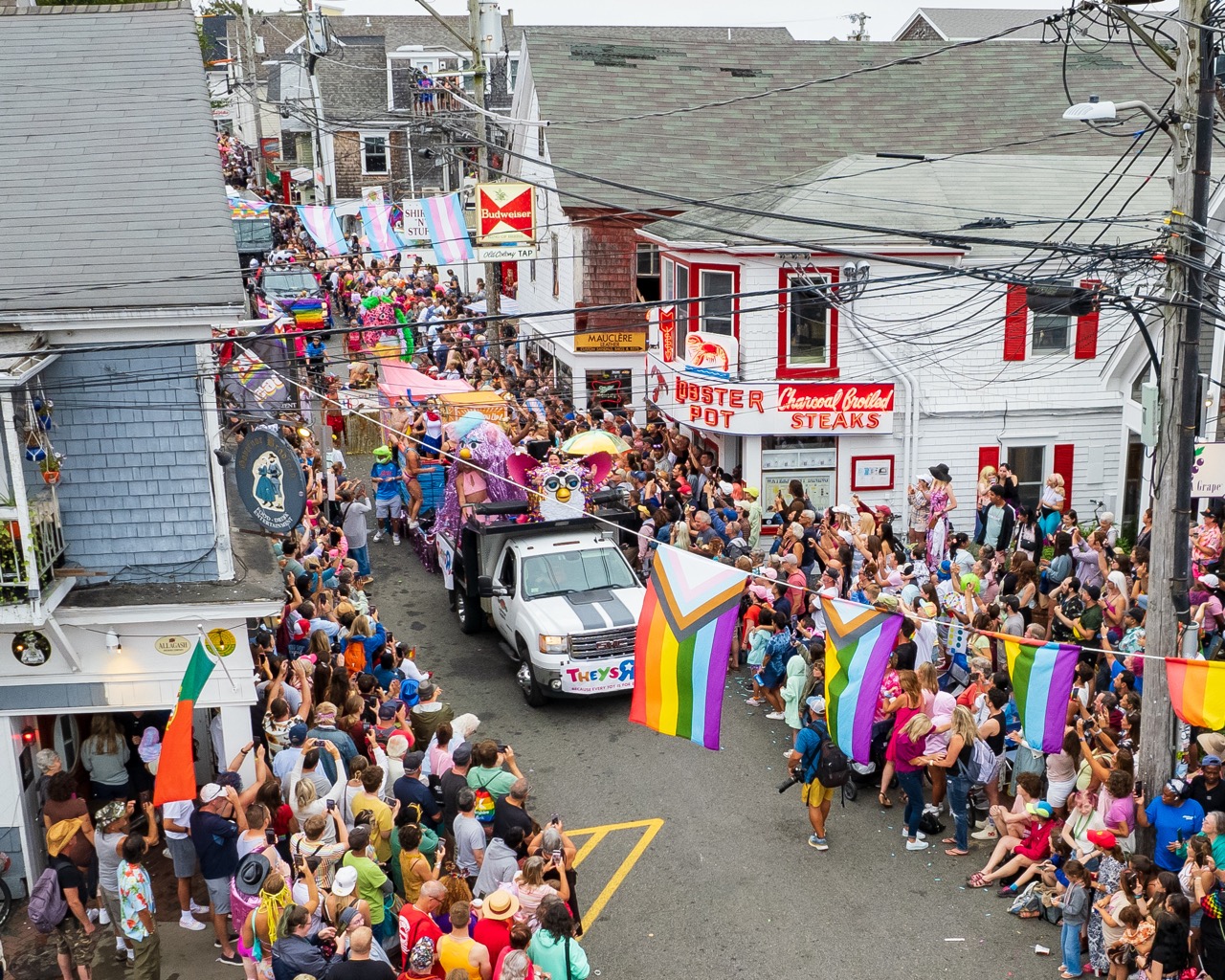 Provincetown Carnival Parade: Land of Toys with many Barbie dolls